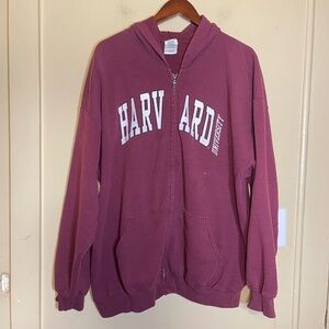 Harvard University Maroon Zip Up Hoodie